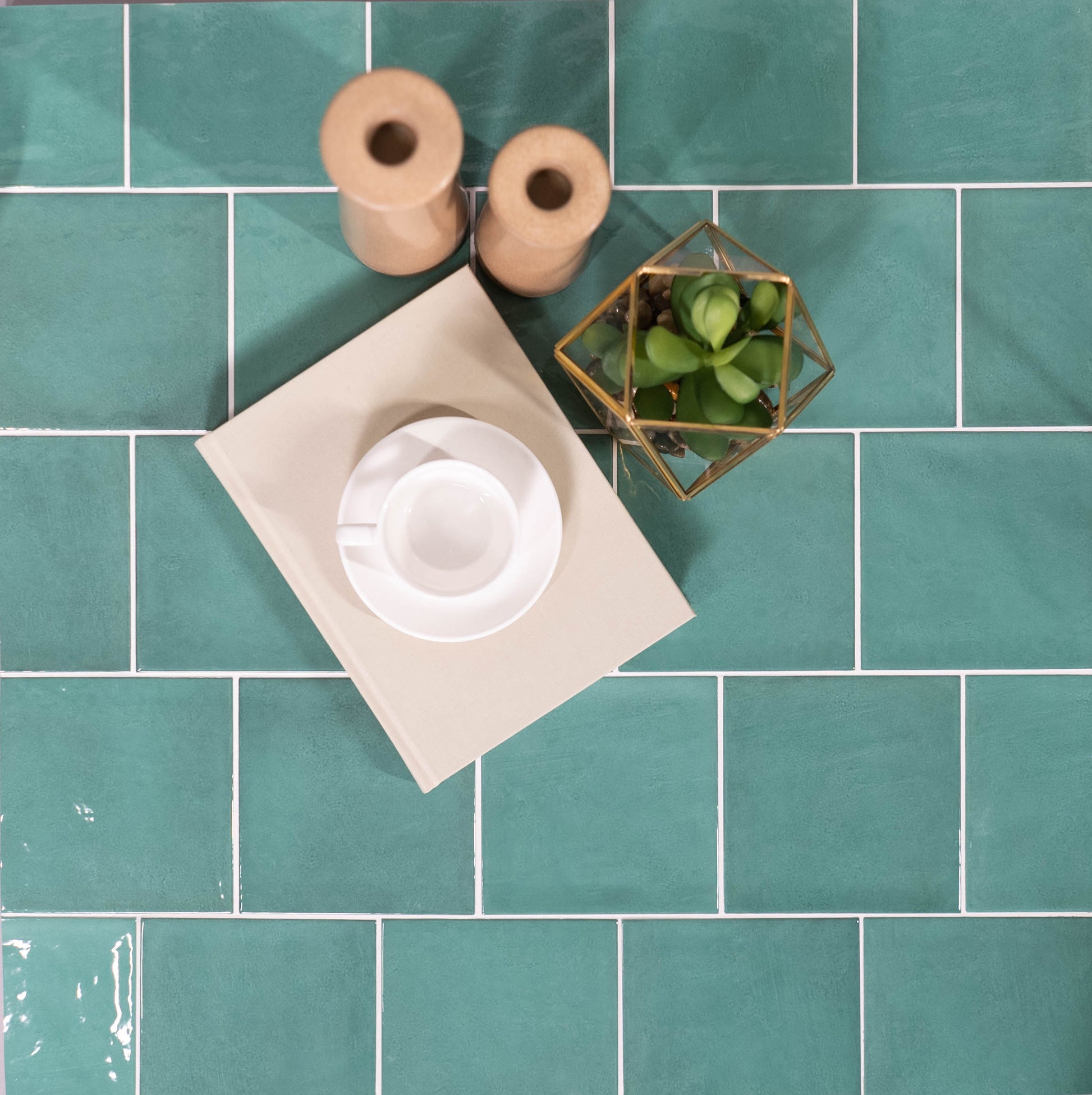 Country 5x5 Esmerald Green Glossy Square Tile