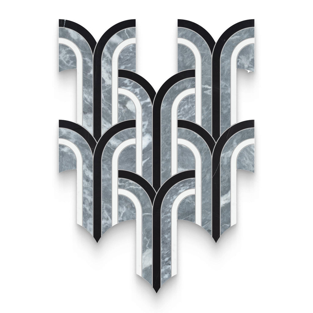 Flair Monochromo Polished w/ Honed Accents Mosaic