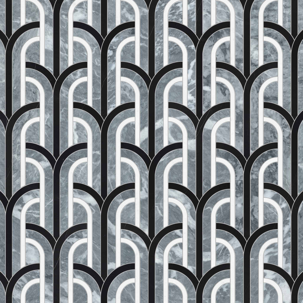 Flair Monochromo Polished w/ Honed Accents Mosaic