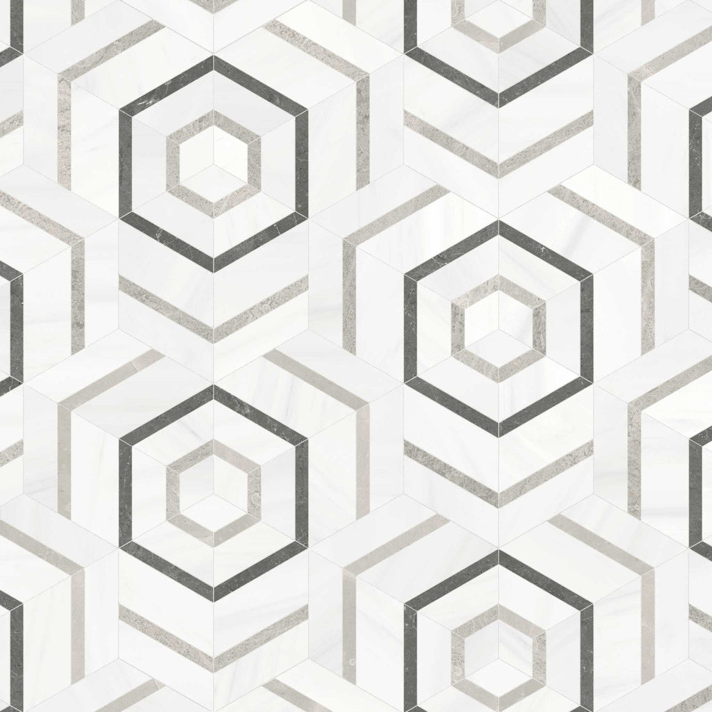 Flow Mist Honed w/ Polished Accents Mosaic