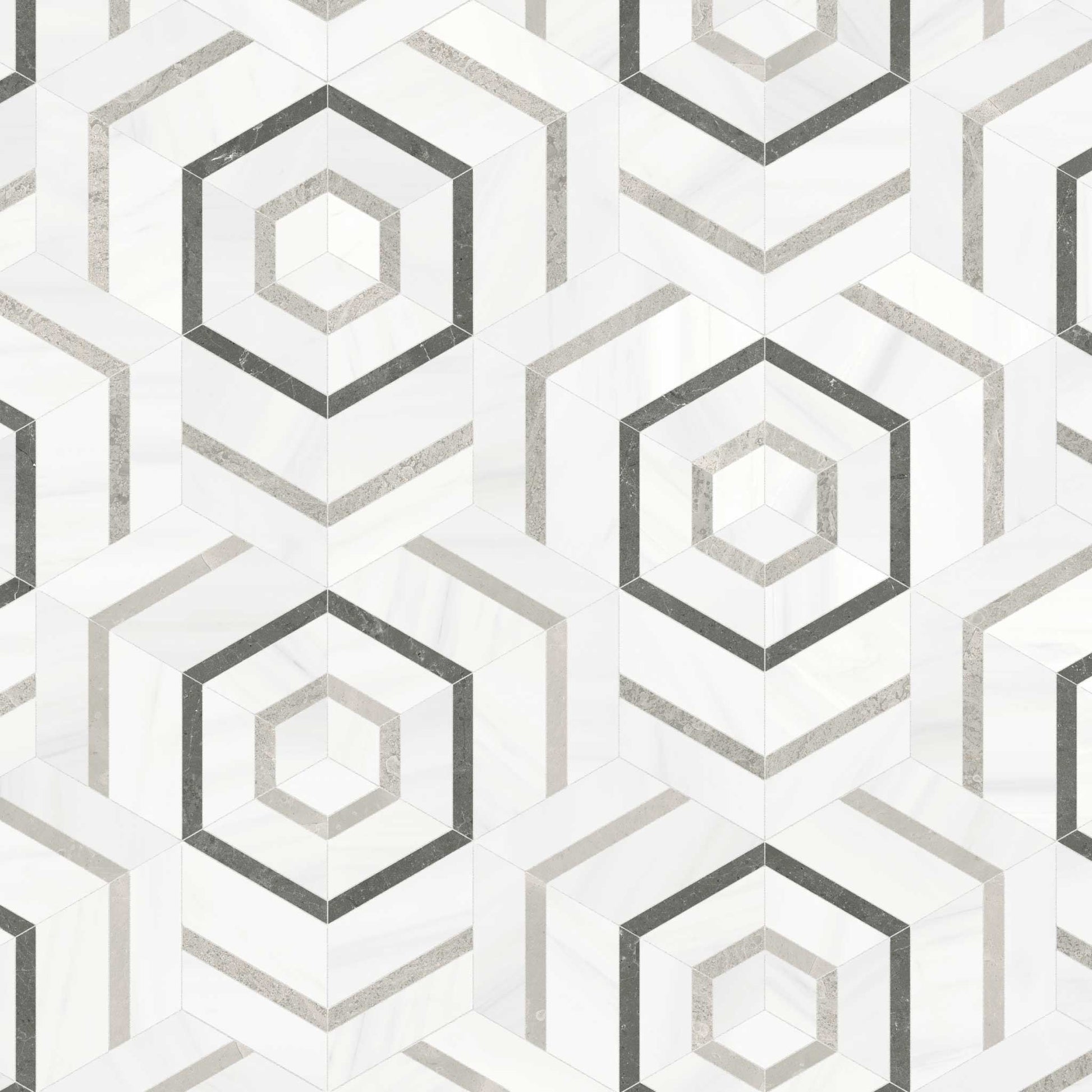 Flow Mist Honed w/ Polished Accents Mosaic