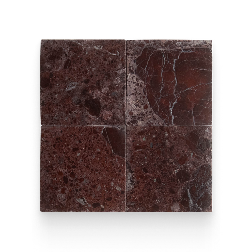 Avant Garde 12x12 Breccia Vino Modern Tumbled Square Tile
