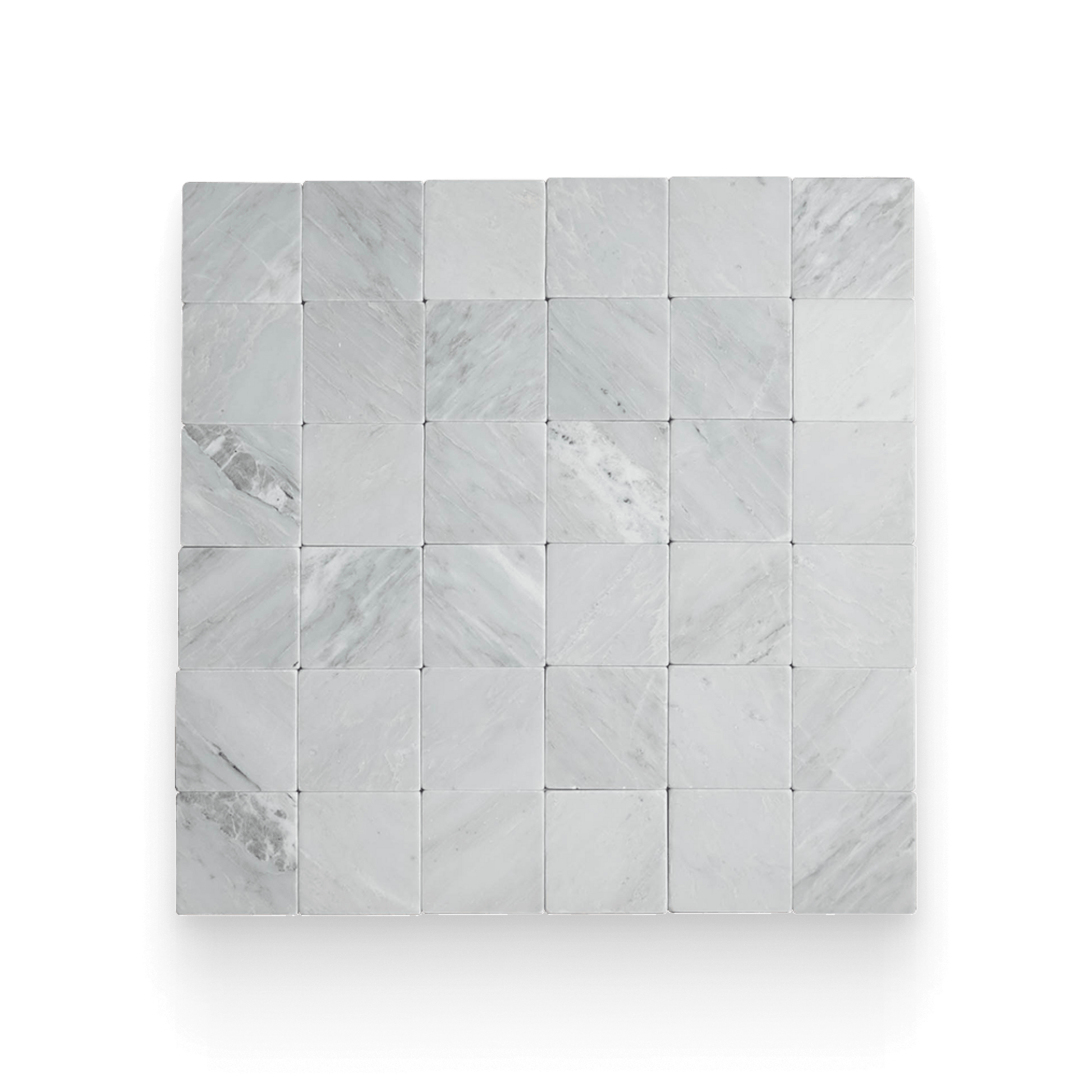 Avant Garde 4x4 Bianco Bello Modern Tumbled Square Tile