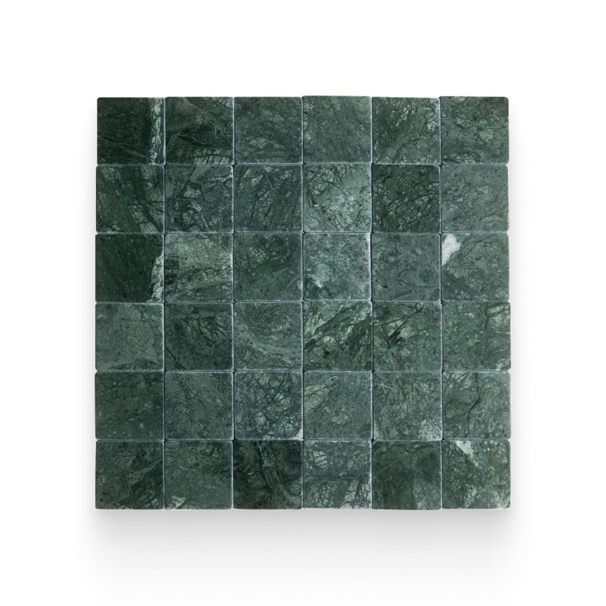 Avant Garde 4x4 Verde Reale Modern Tumbled Square Tile