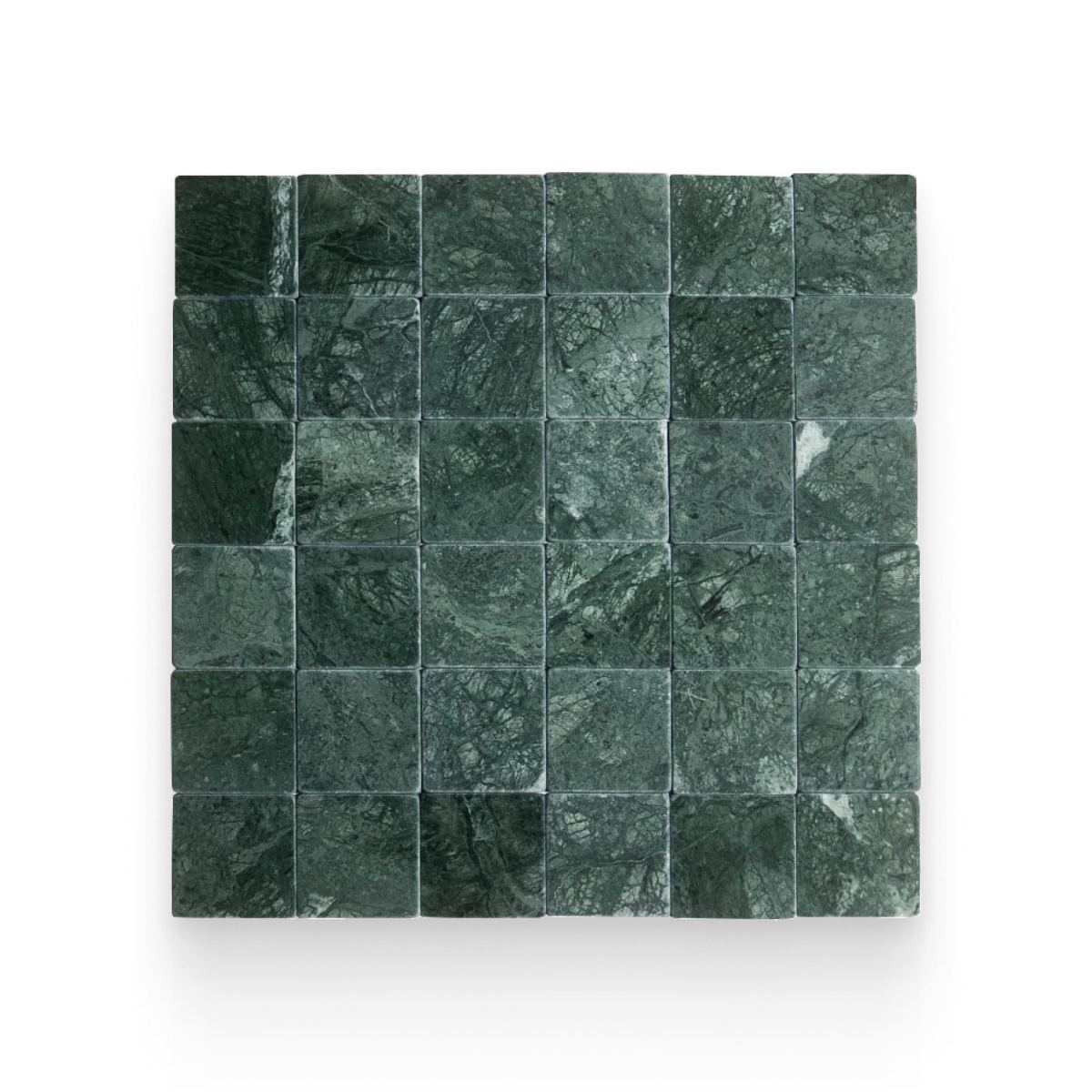 Avant Garde 4x4 Verde Reale Modern Tumbled Square Tile