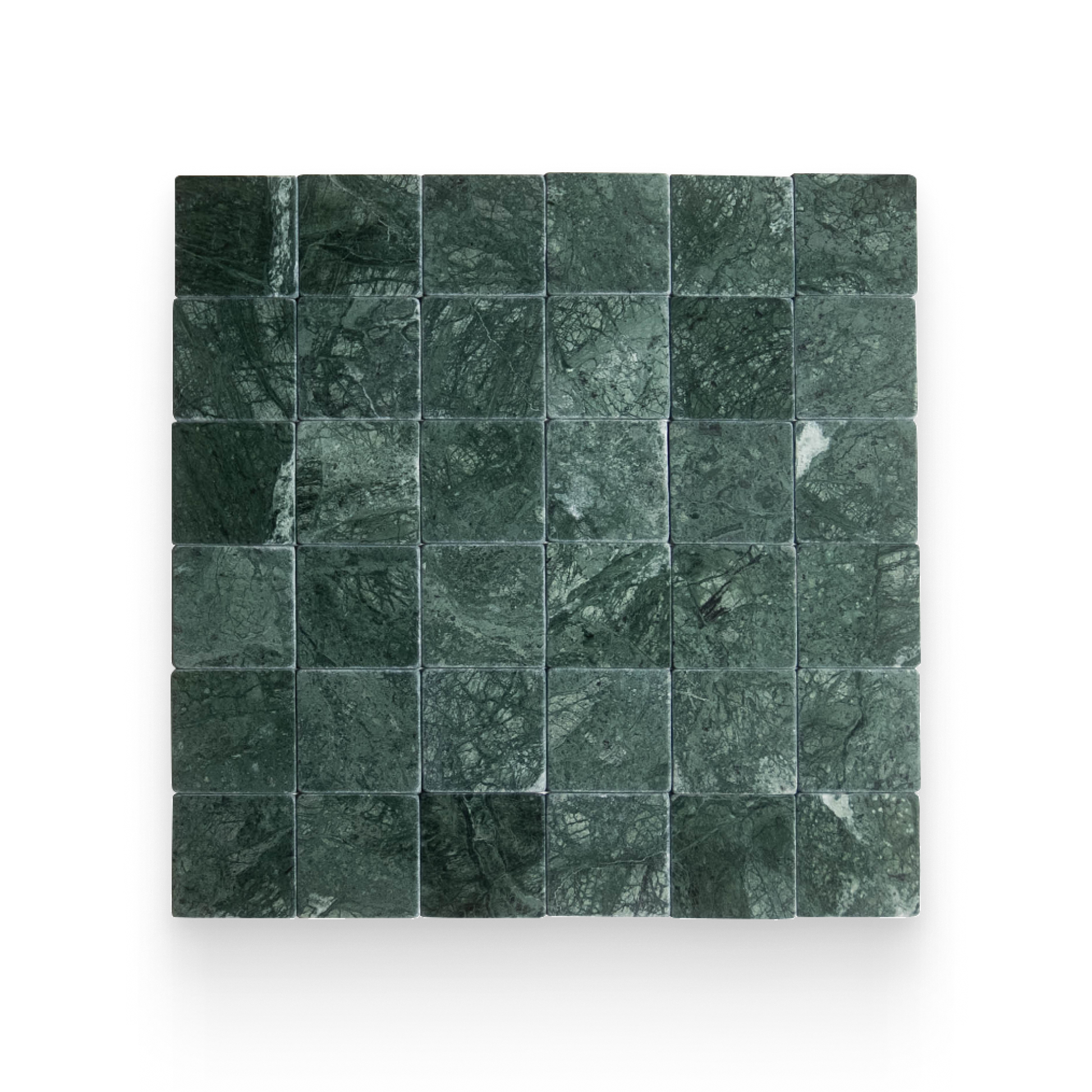 Avant Garde 4x4 Verde Reale Modern Tumbled Square Tile