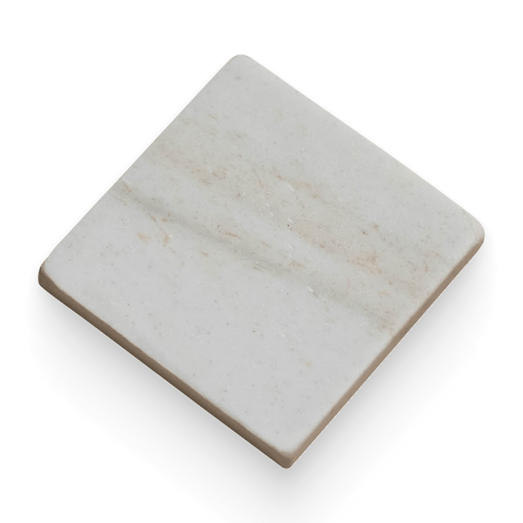 Avant Garde 4x4 Daphne White Modern Tumbled Square Tile