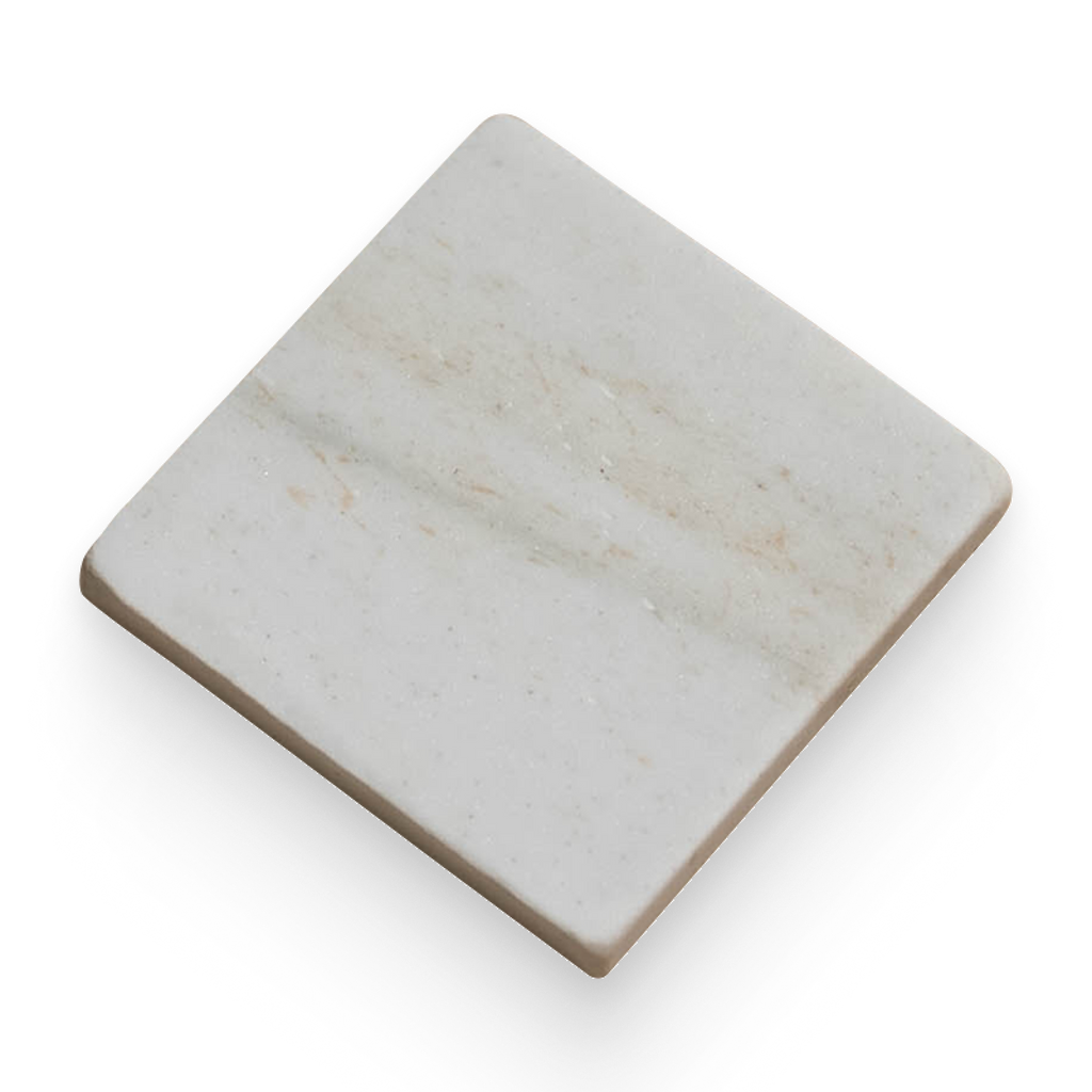 Avant Garde 4x4 Daphne White Modern Tumbled Square Tile