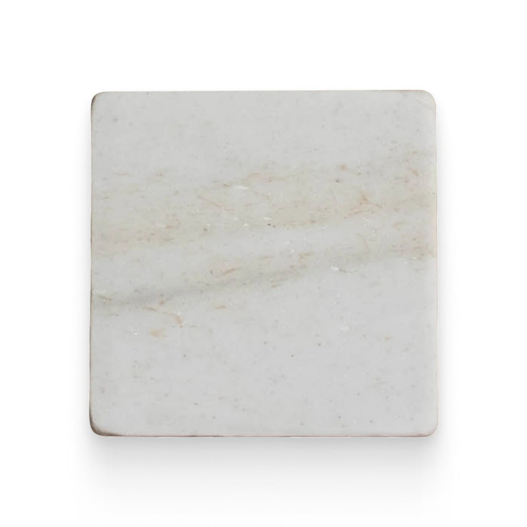 Avant Garde 4x4 Daphne White Modern Tumbled Square Tile