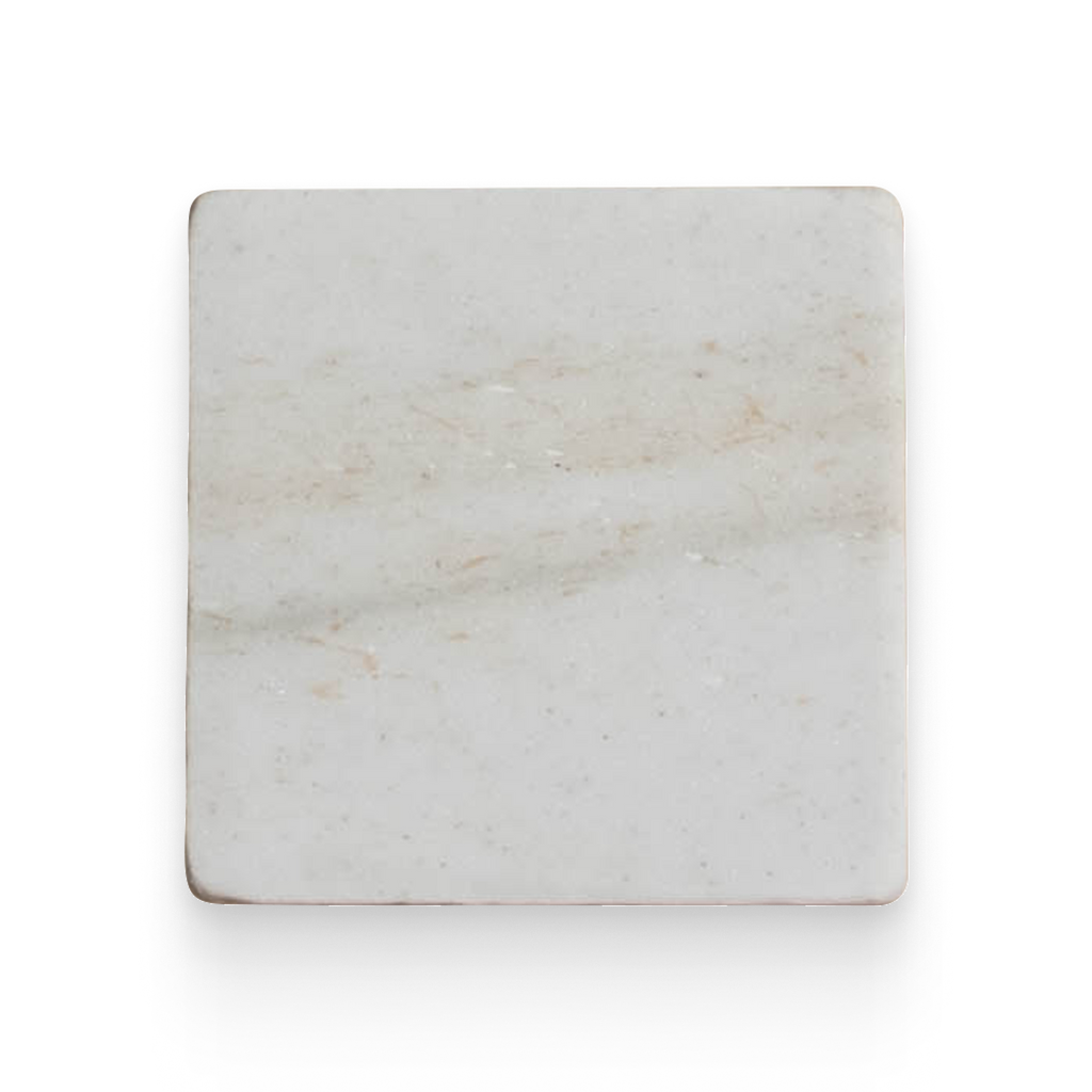 Avant Garde 4x4 Daphne White Modern Tumbled Square Tile