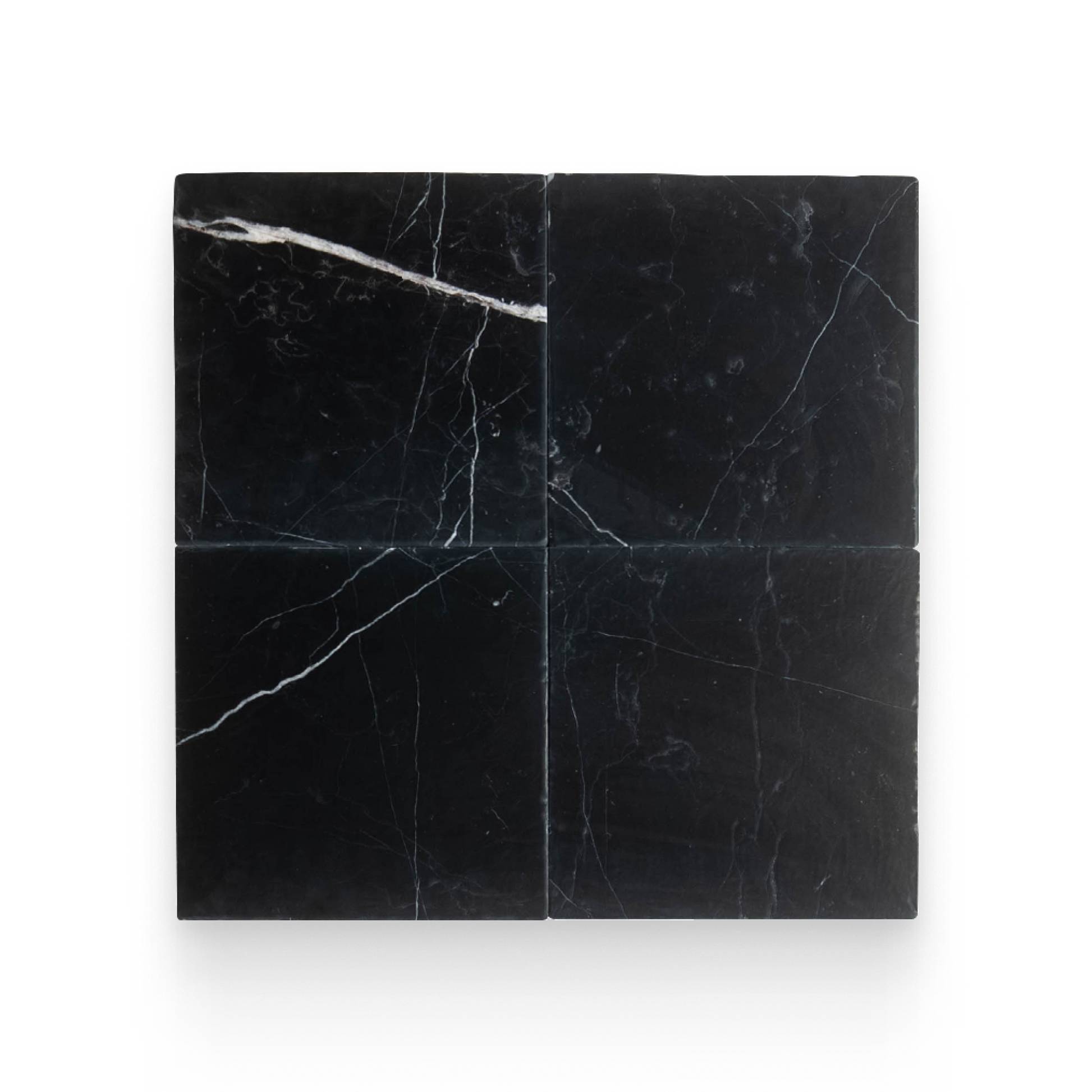 Avant Garde 12x12 Nero Marquina Modern Tumbled Square Tile