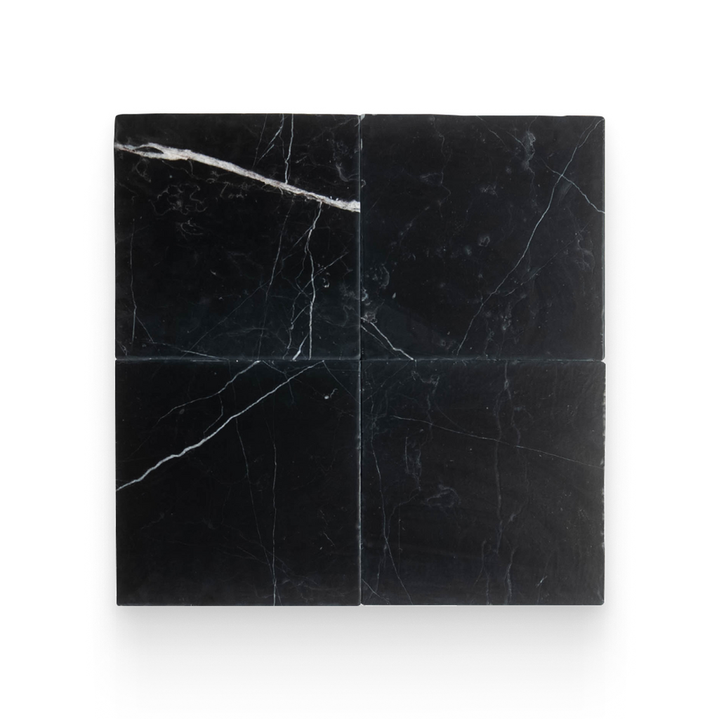 Avant Garde 12x12 Nero Marquina Modern Tumbled Square Tile