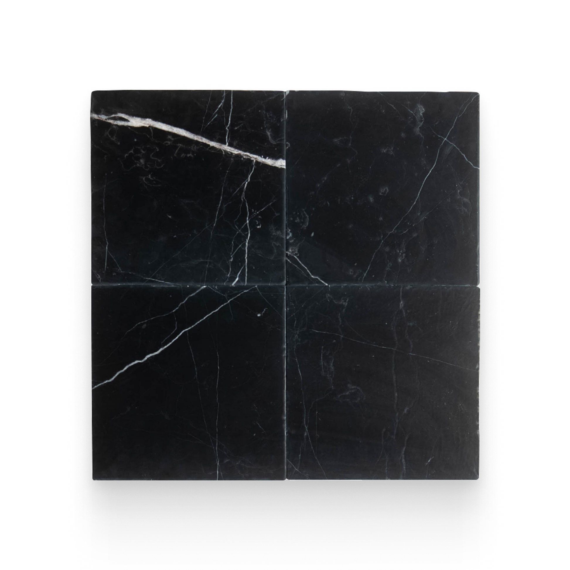 Avant Garde 12x12 Nero Marquina Modern Tumbled Square Tile