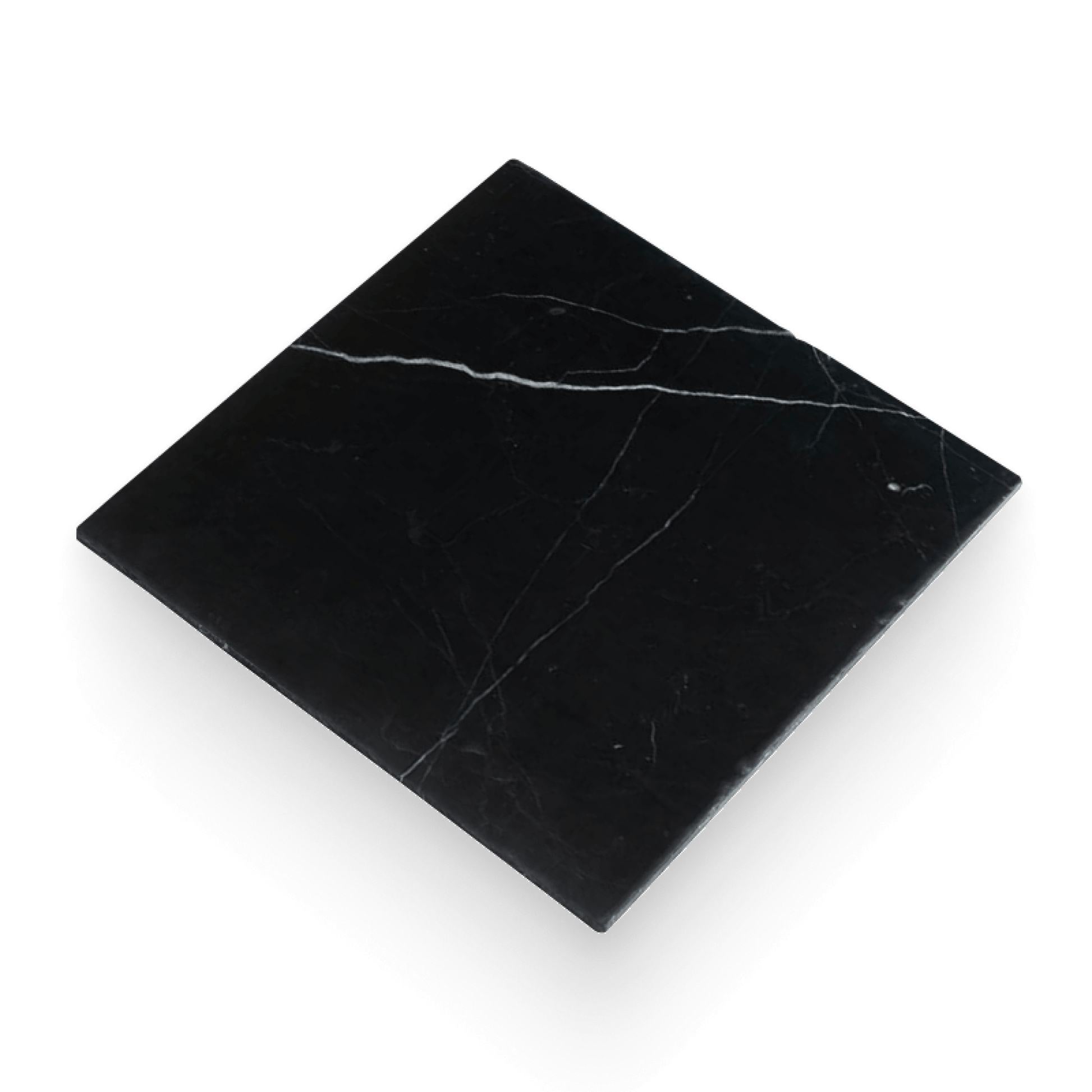 Avant Garde 12x12 Nero Marquina Modern Tumbled Square Tile