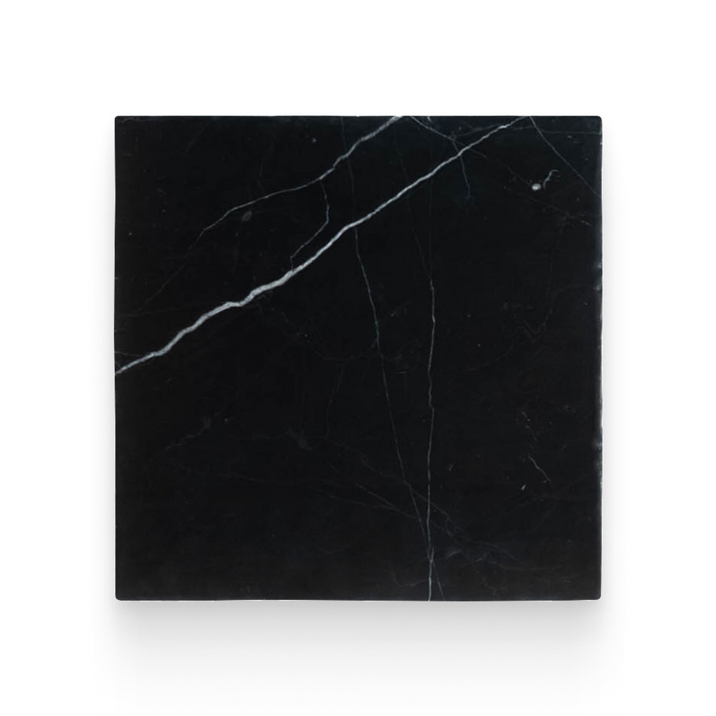 Avant Garde 12x12 Nero Marquina Modern Tumbled Square Tile