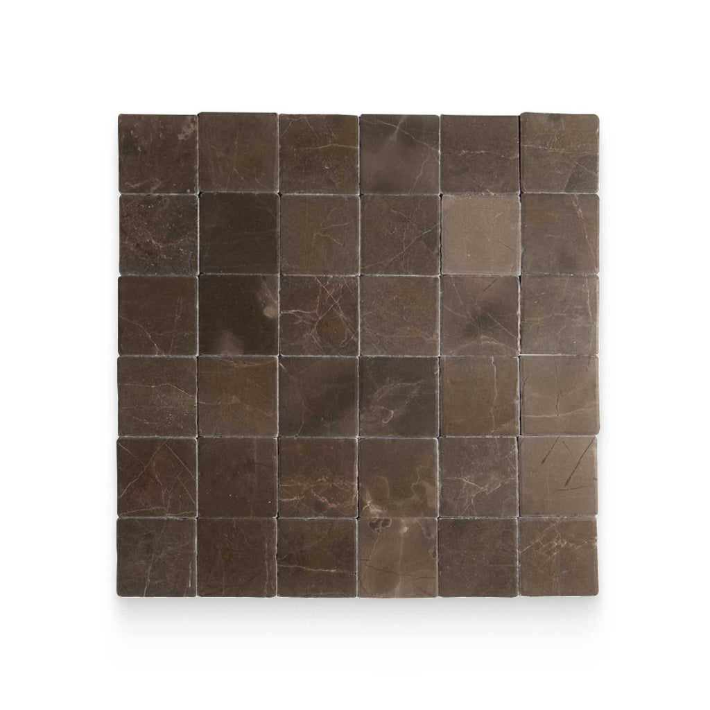 Avant Garde 4x4 Espresso Modern Tumbled Square Tile