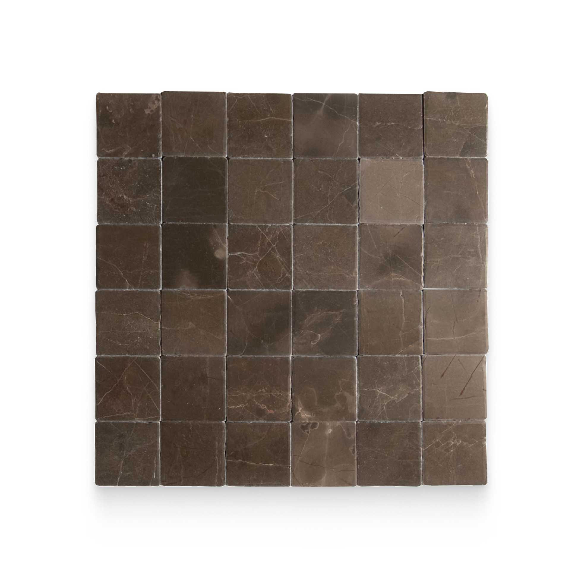 Avant Garde 4x4 Espresso Modern Tumbled Square Tile