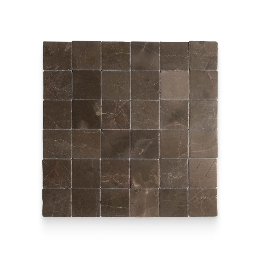 Avant Garde 4x4 Espresso Modern Tumbled Square Tile