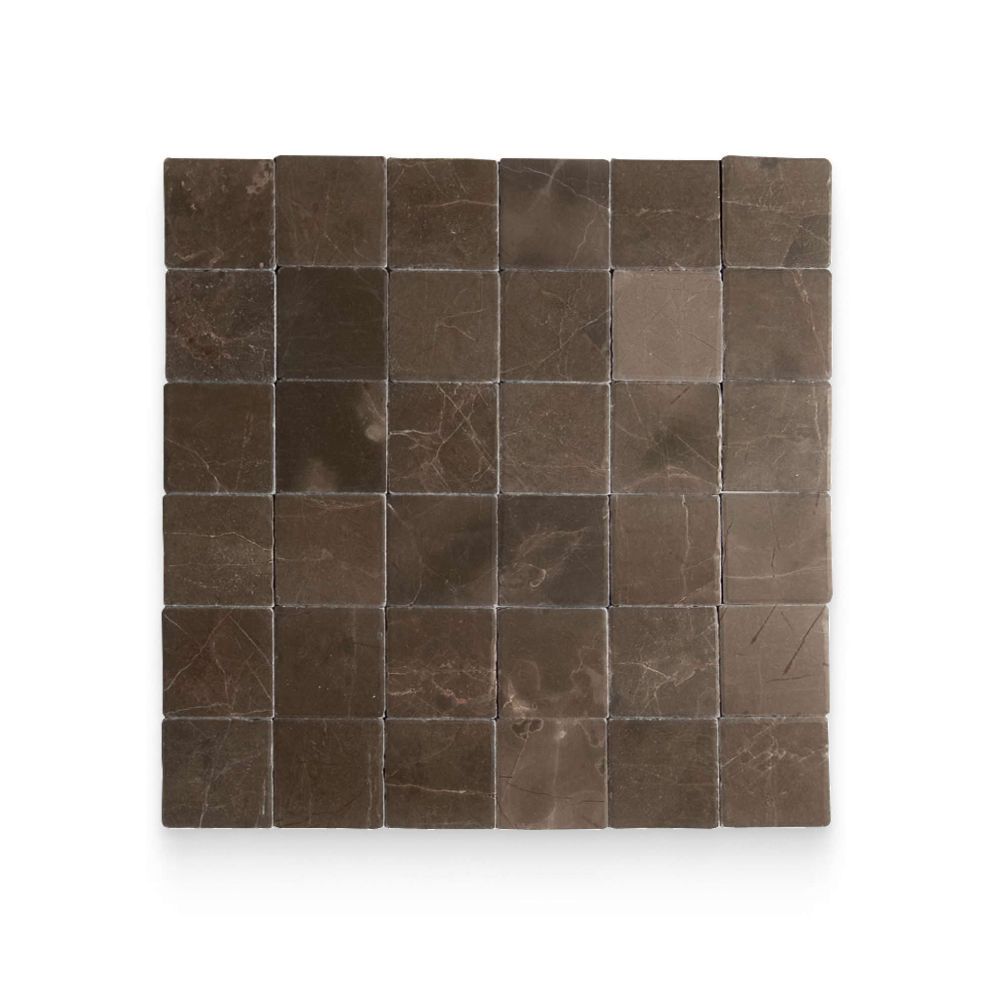 Avant Garde 4x4 Espresso Modern Tumbled Square Tile