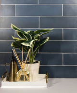 Forte 3.5x14.5 Glassy Blue Matte Rectangle Tile