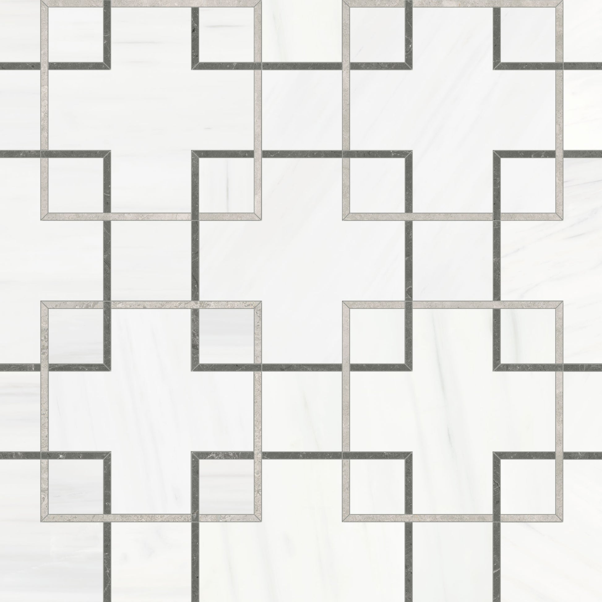 Interlace Mist Honed w/ Polished Accents Mosaic