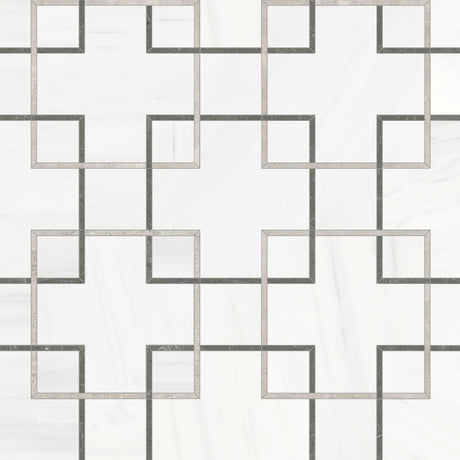 Interlace Mist Honed w/ Polished Accents Mosaic