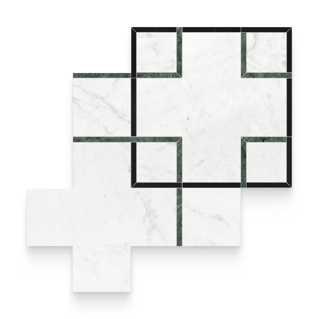 Interlace Pine Honed w/ Polished Accents Mosaic