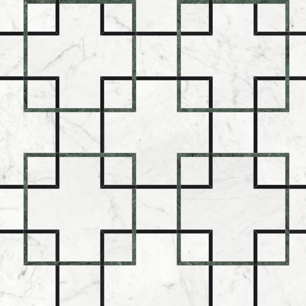 Interlace Pine Honed w/ Polished Accents Mosaic