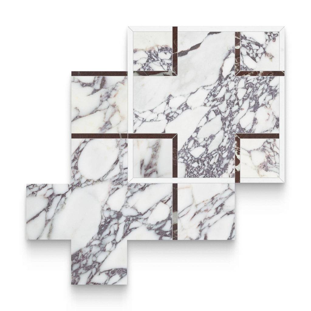 Interlace Orchid Honed w/ Polished Accents Mosaic