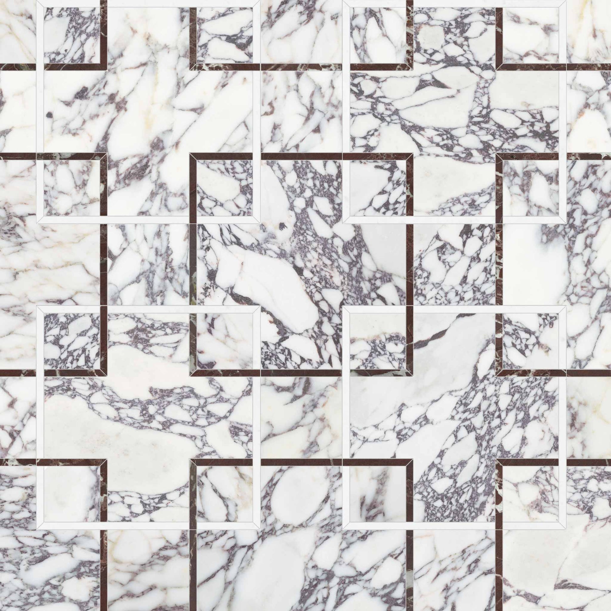 Interlace Orchid Honed w/ Polished Accents Mosaic