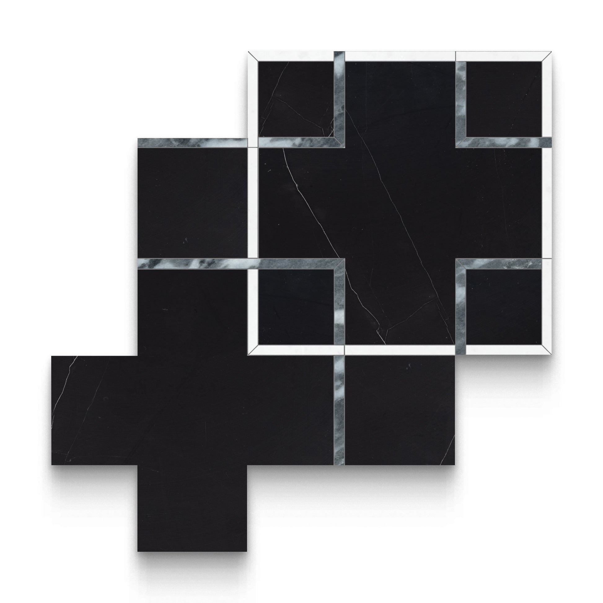 Interlace Monochromo Polished w/ Honed Accents Mosaic