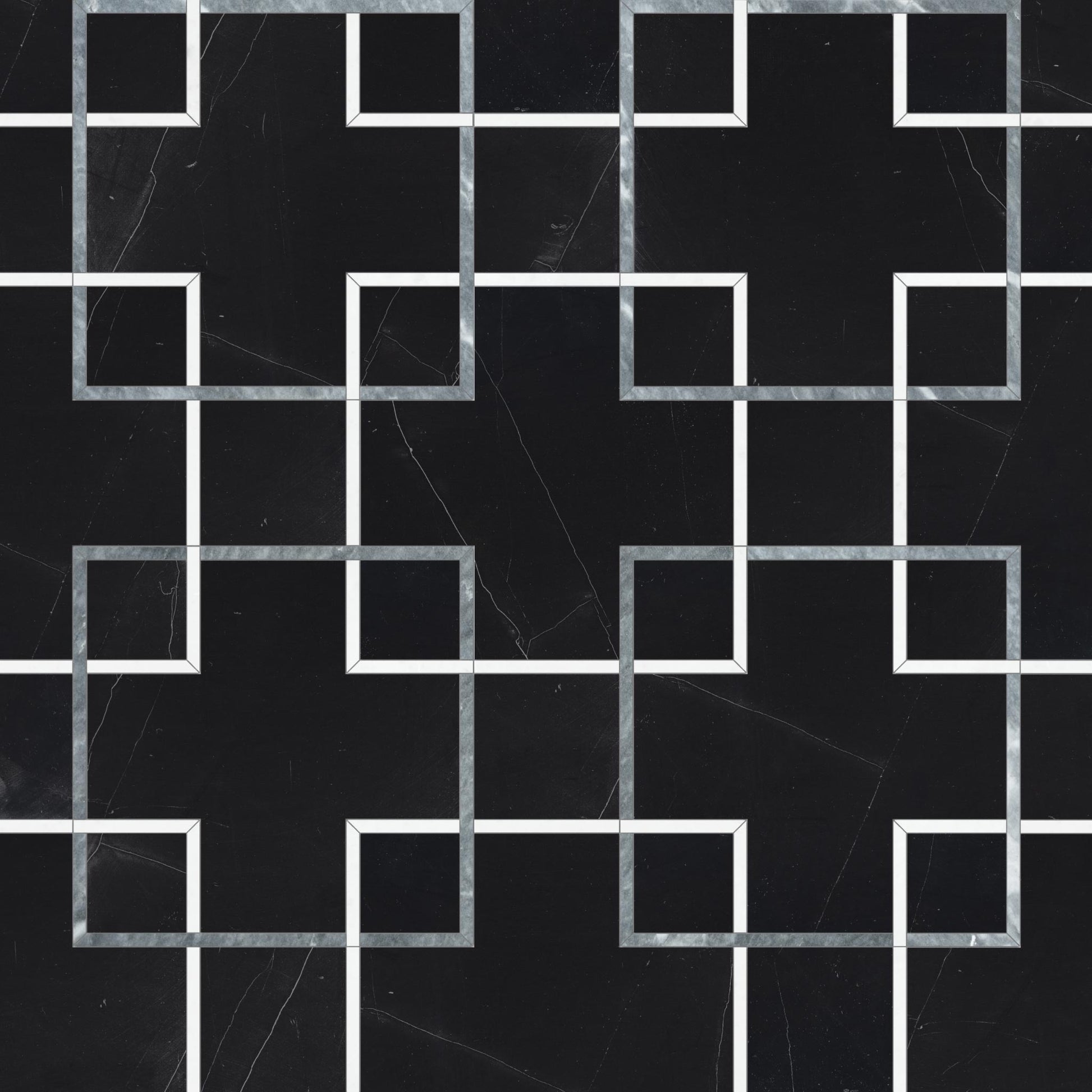 Interlace Monochromo Polished w/ Honed Accents Mosaic