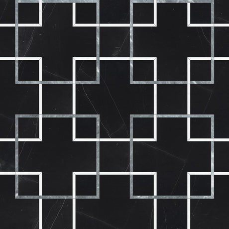 Interlace Monochromo Polished w/ Honed Accents Mosaic