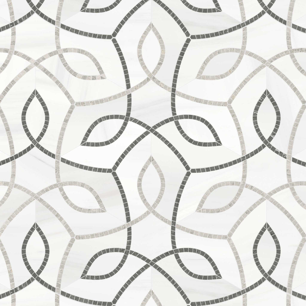 Ivy Trail Mist Honed w/ Polished Accents Mosaic