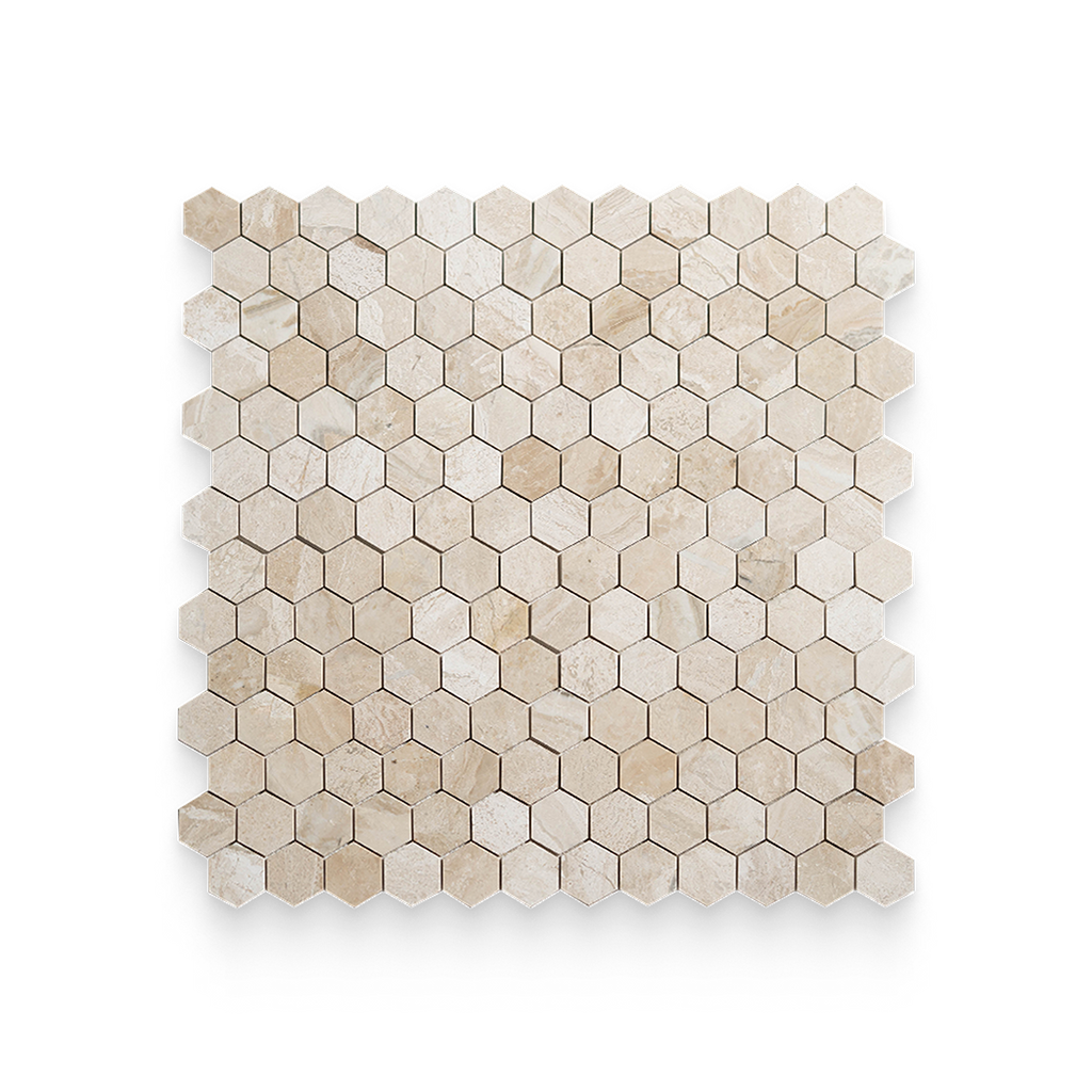 2x2 Imperial Beige Honed Hexagon Mosaic