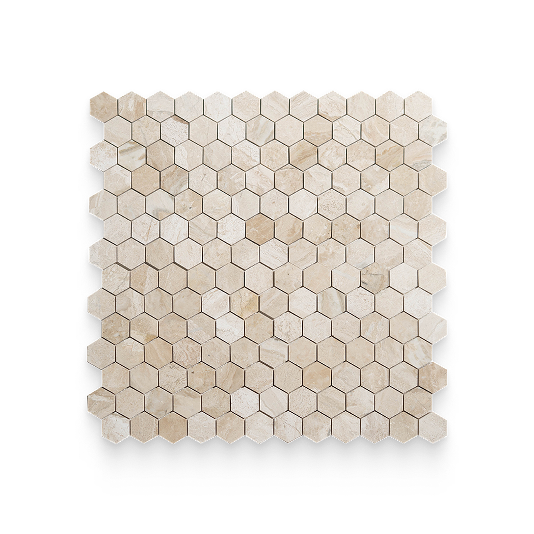 2x2 Imperial Beige Honed Hexagon Mosaic