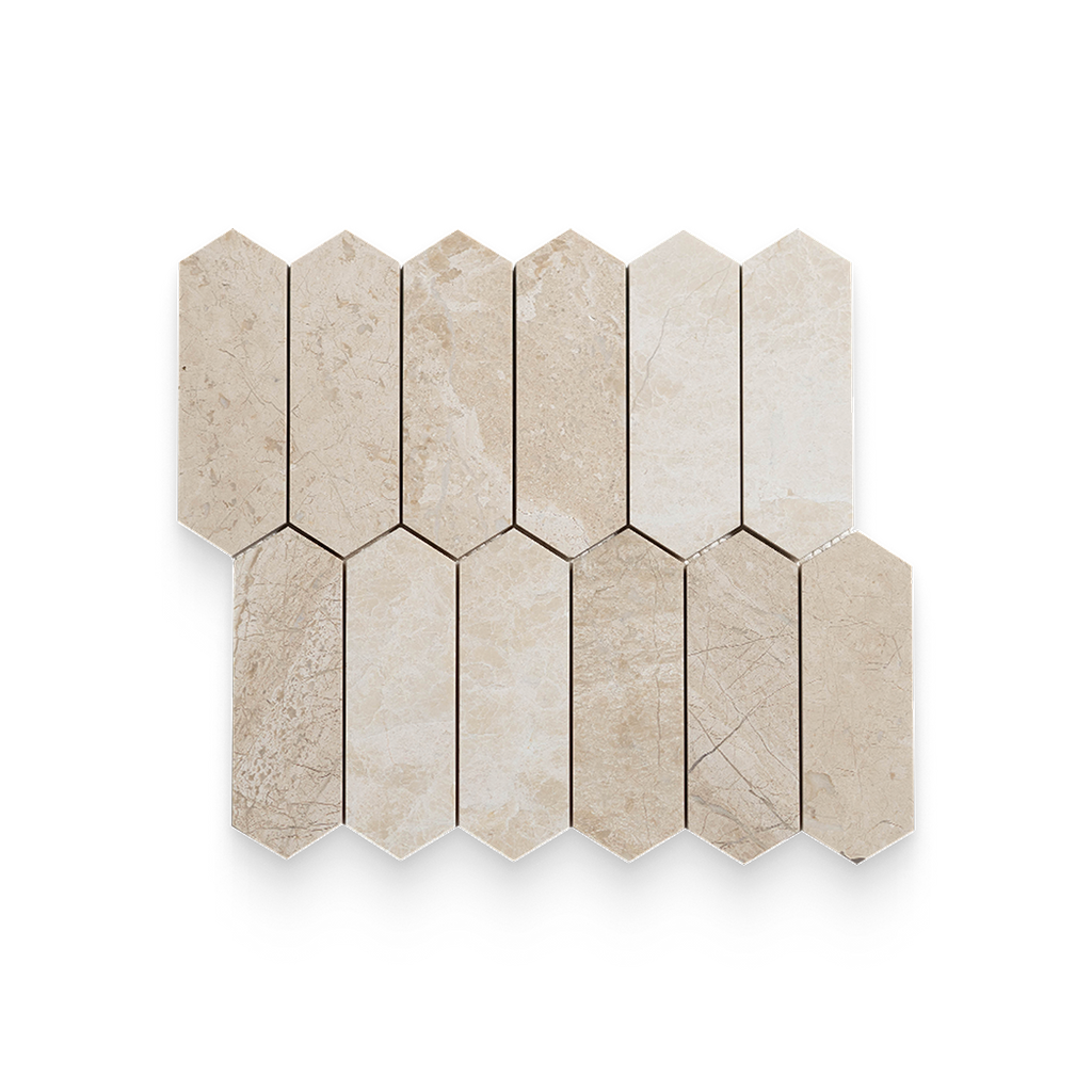 2x6 Imperial Beige Honed Picket Mosaic