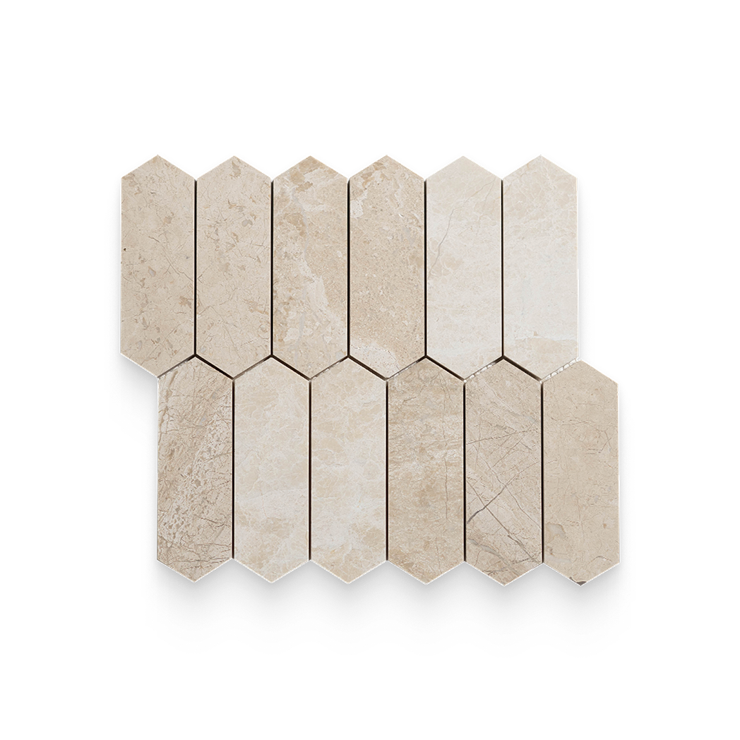 2x6 Imperial Beige Honed Picket Mosaic
