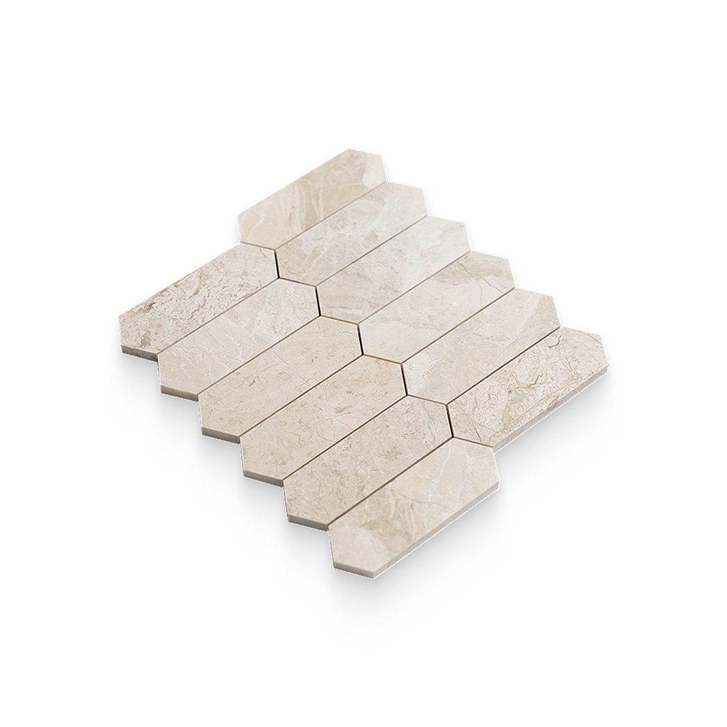 2x6 Imperial Beige Honed Picket Mosaic