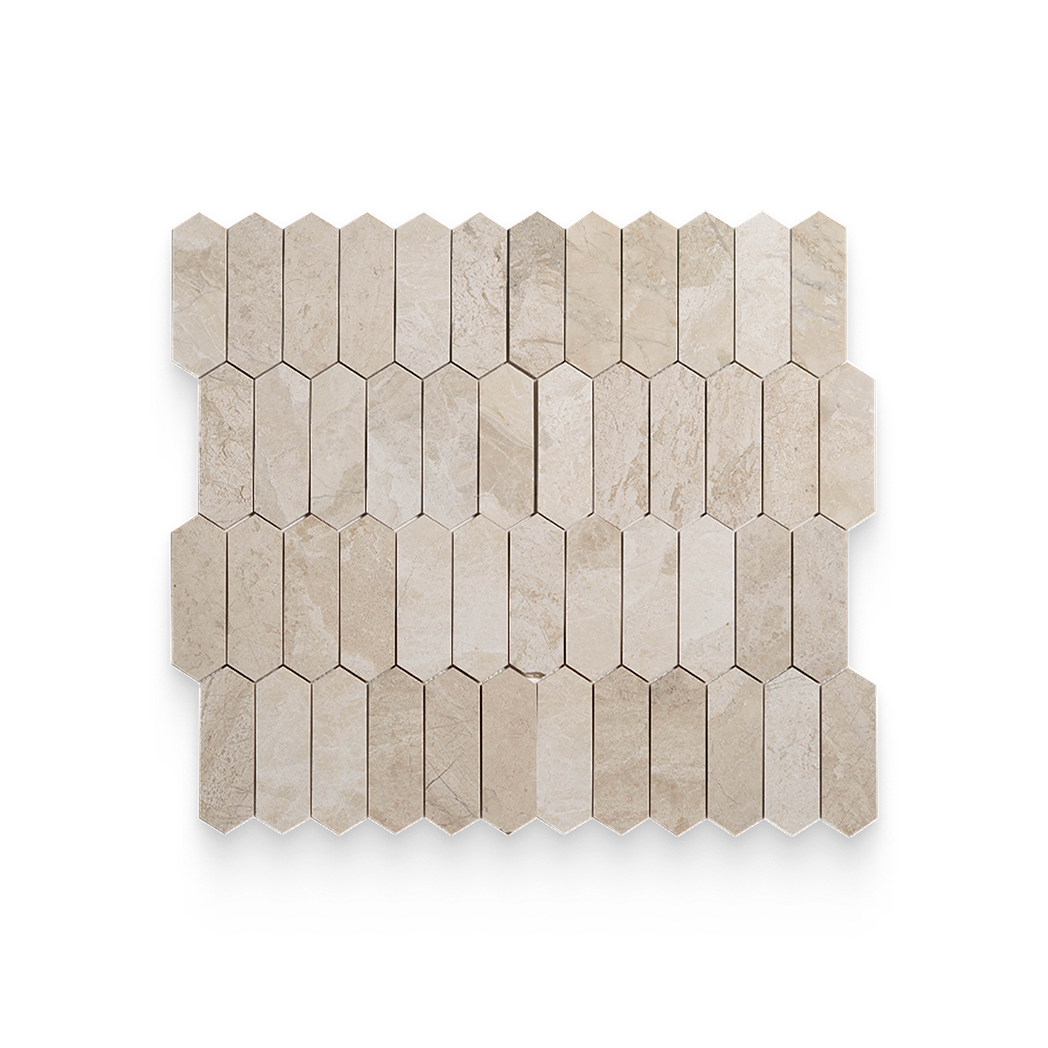 2x6 Imperial Beige Honed Picket Mosaic