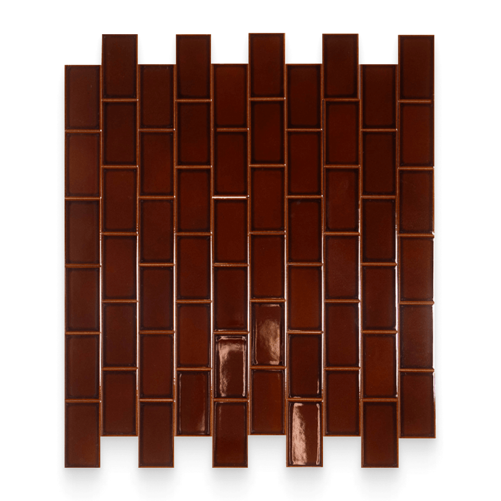 2.5x4.25 Tea Leaves Glossy Rectangle Tile