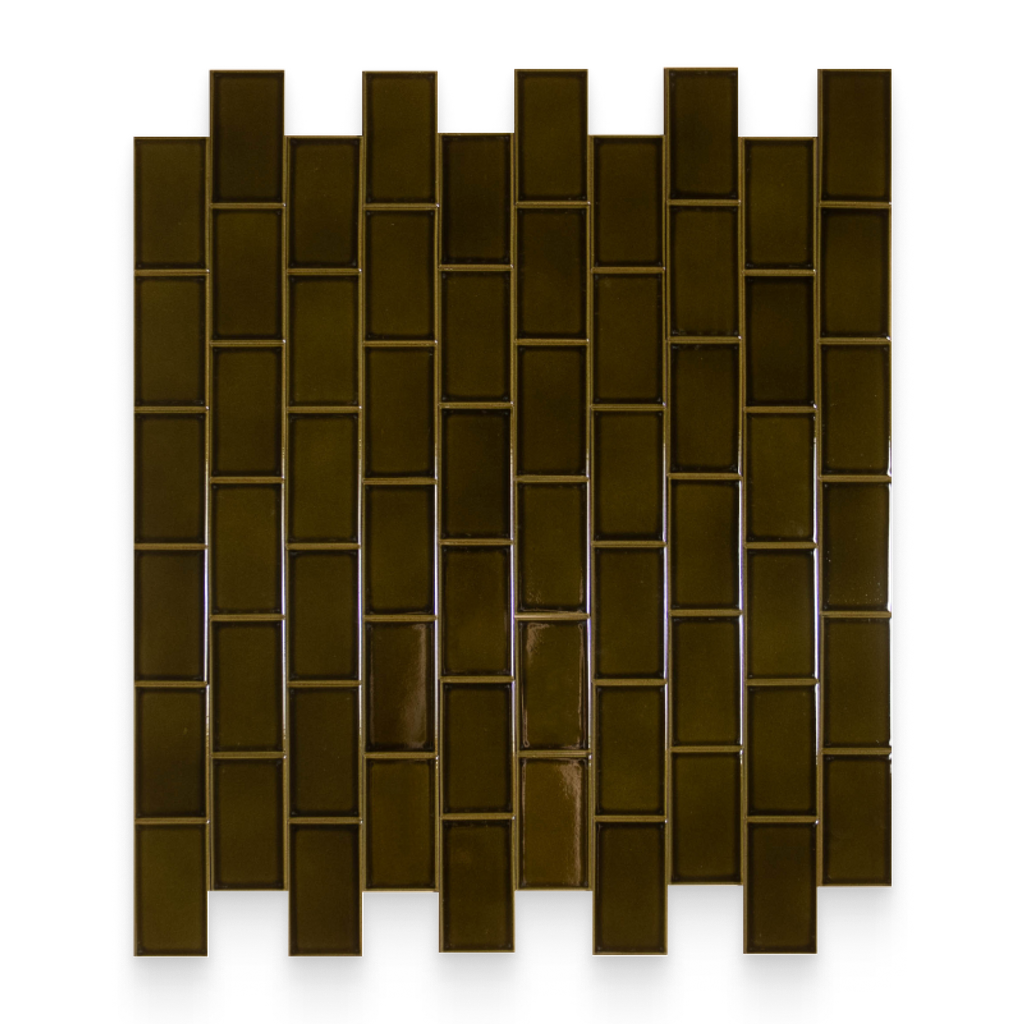 Koi 2.5x4.25 Olive Glossy Rectangle Tile