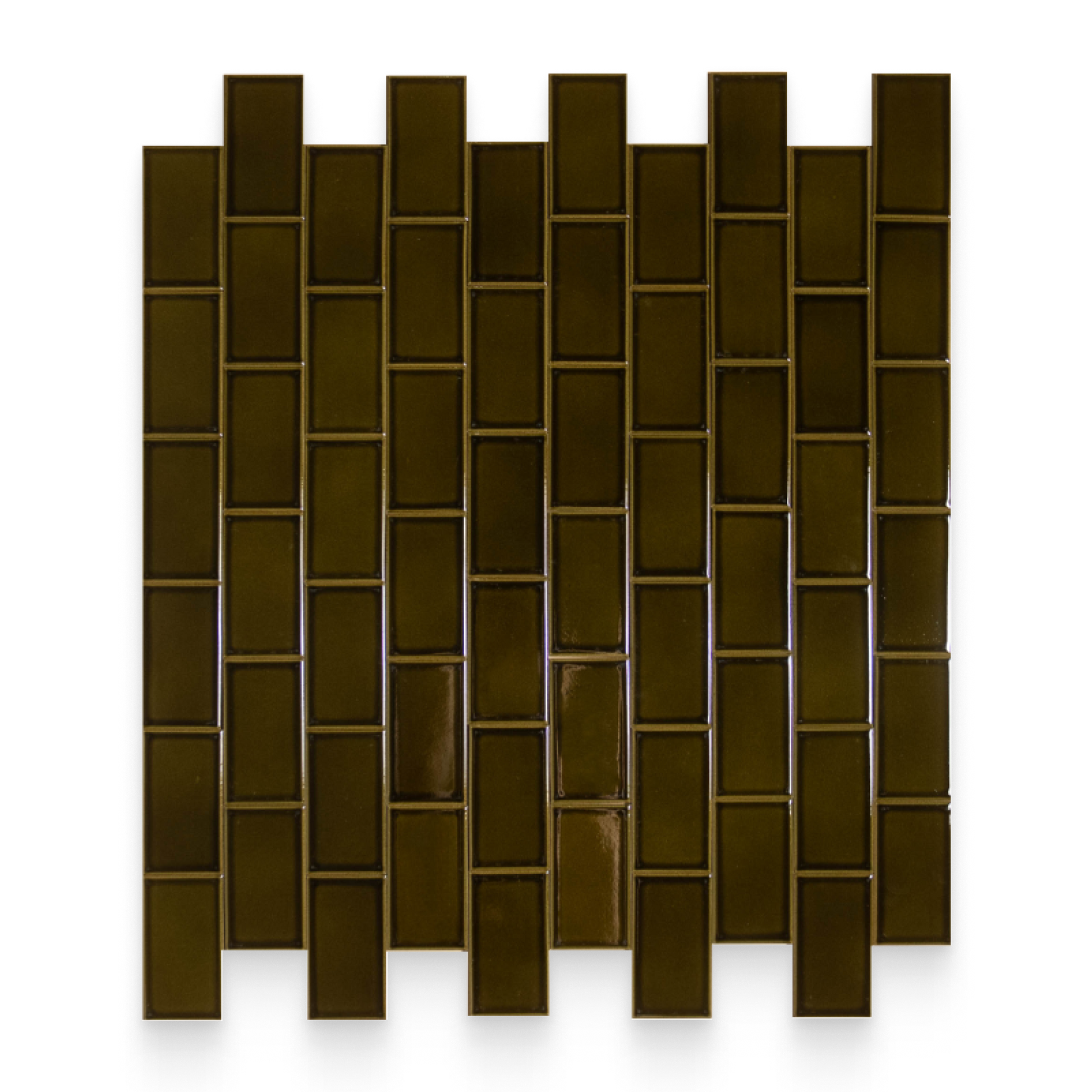 Koi 2.5x4.25 Olive Glossy Rectangle Tile