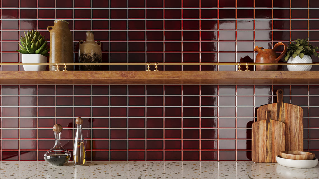 Koi 2.5x4.25 Tea Leaves Glossy Rectangle Tile