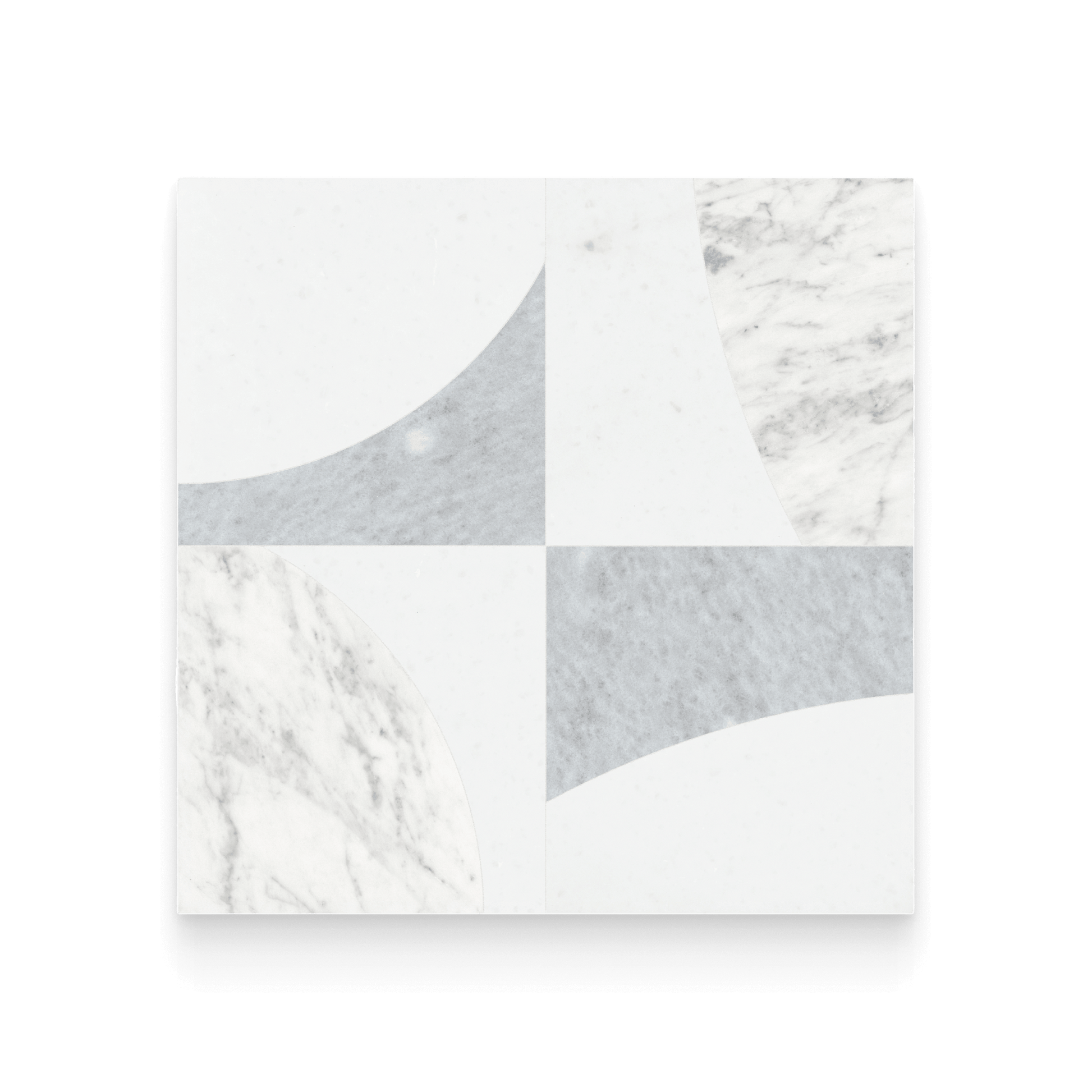 Marble patterned paper with a cutout section on a white background