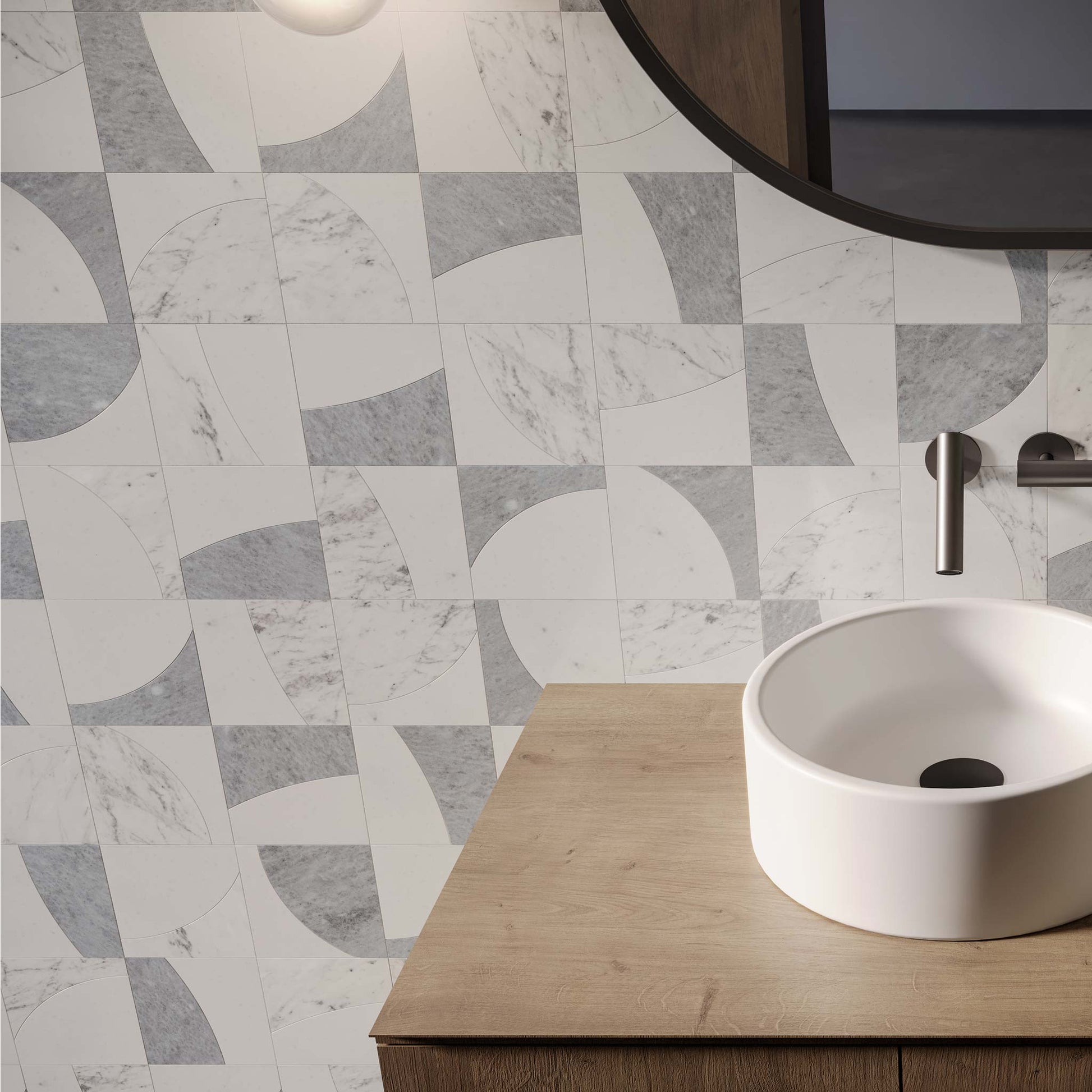 Lunar Orchid Honed w/ Polished Accents Mosaic