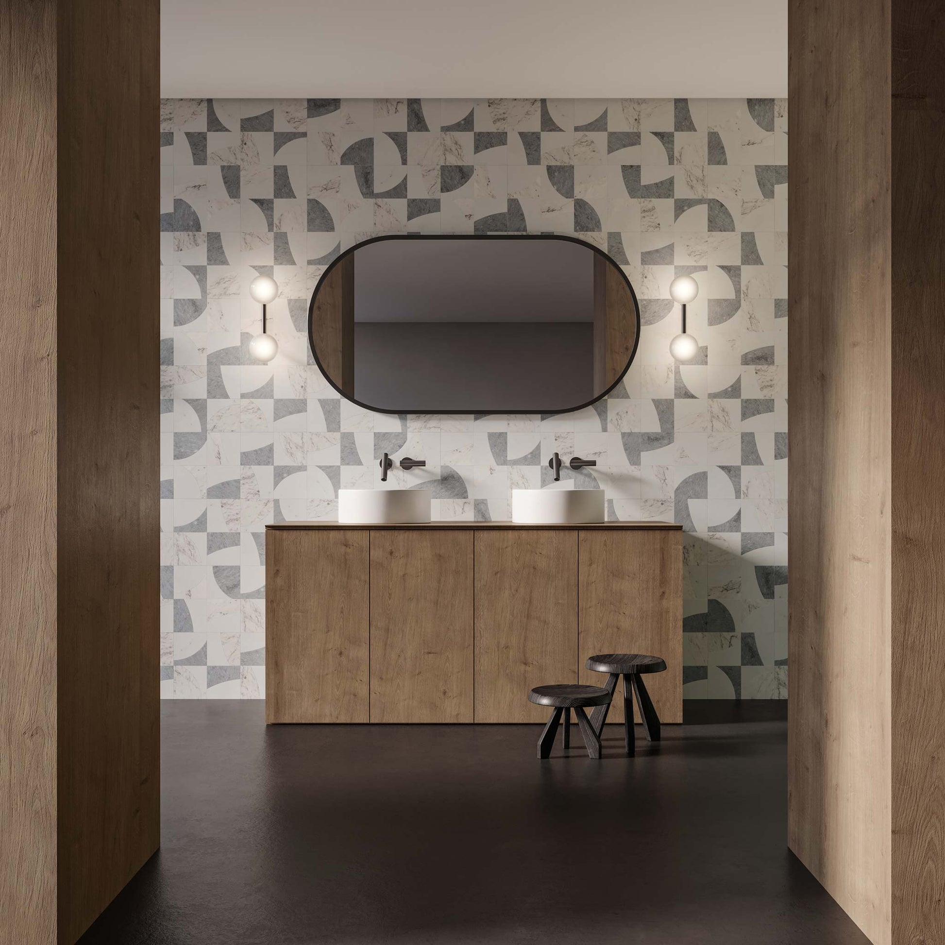 Lunar Orchid Honed w/ Polished Accents Mosaic