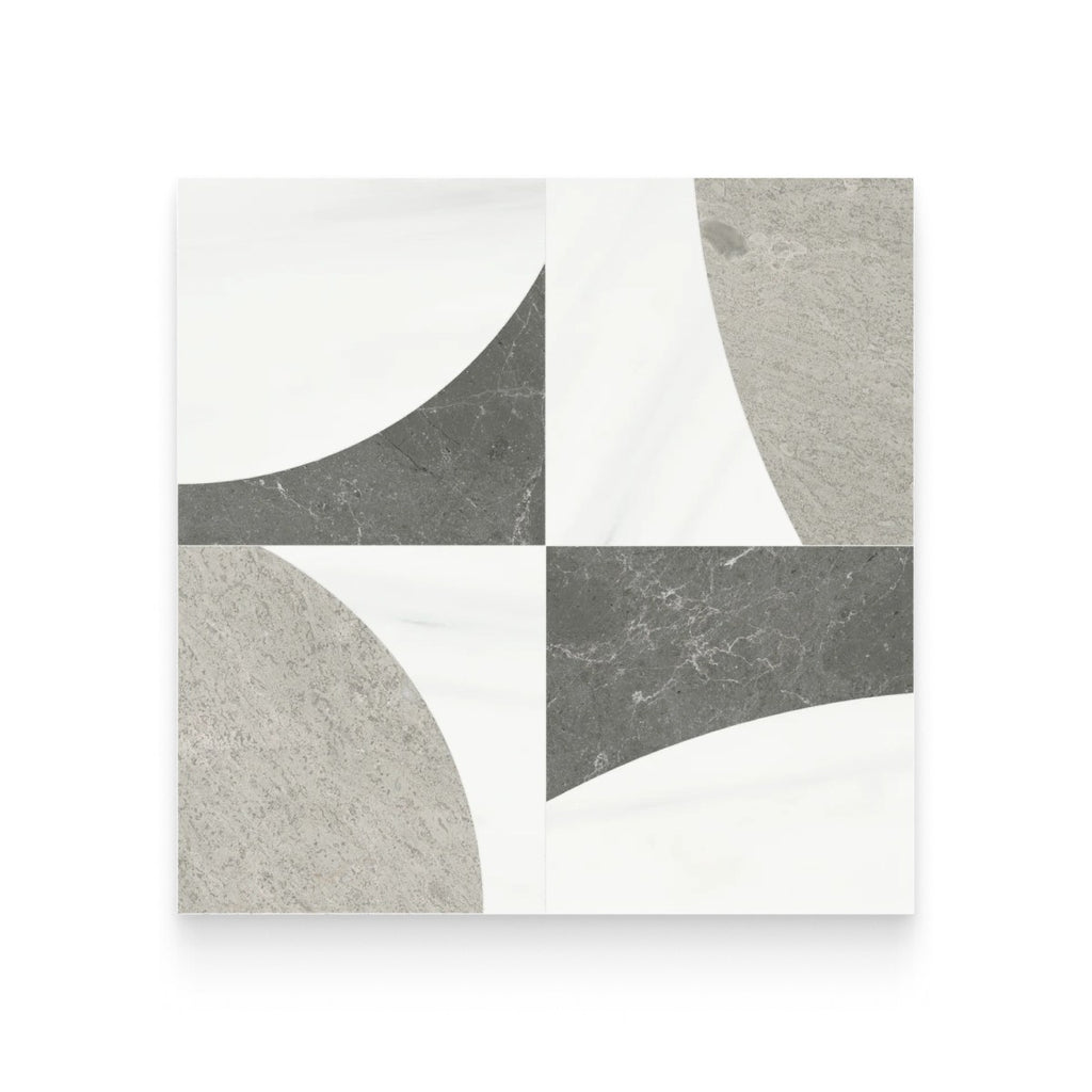 Lunar Mist Honed w/ Polished Accents Mosaic
