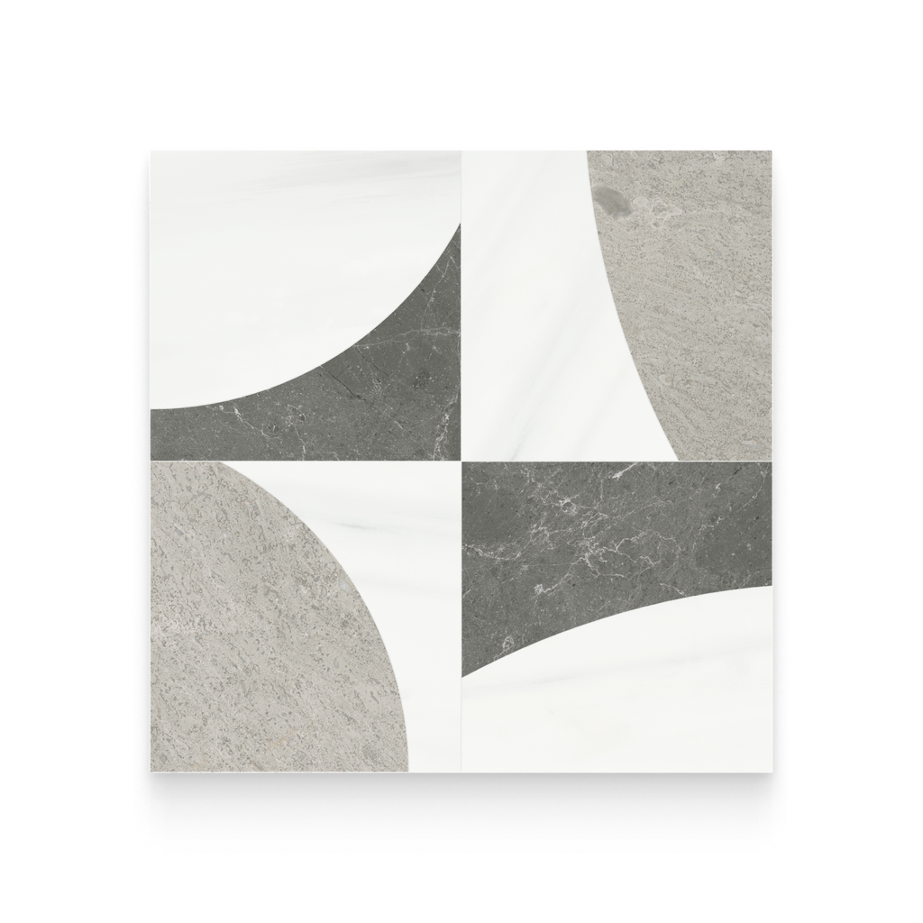 Lunar Mist Honed w/ Polished Accents Mosaic