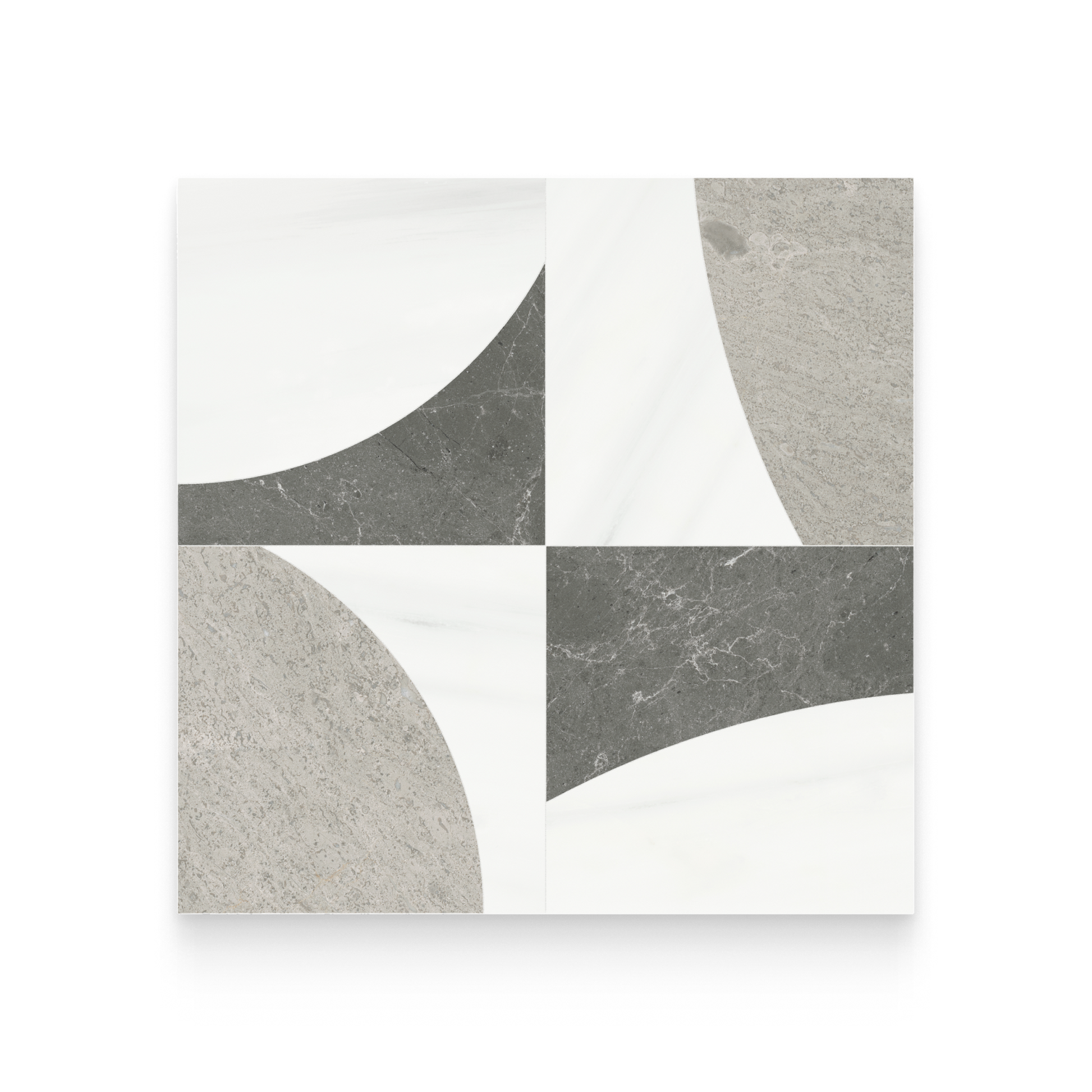 Lunar Mist Honed w/ Polished Accents Mosaic